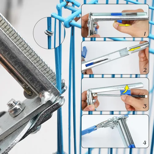 Vista 6 de Kit de alicates tipo M para anillo de uñas de cerdo con 3000 piezas de clips M, kit de alicates de anillo de cerdo para tapicería automática, Azul