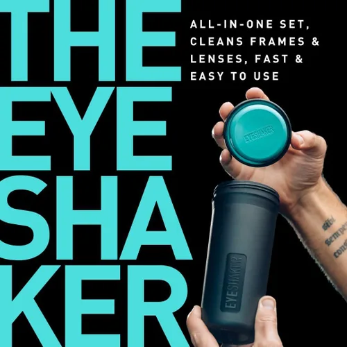 Vista 3 de Eyeshaker Set – Dispositivo patentado de limpieza de lentes – Limpiador bifocales con paño de limpieza de microfibra – Innovadora herramienta