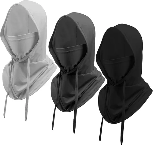 Vista 8 de Pasamontañas refrescantes para el verano, 3 unidades, protección contra rayos UV, transpirable, máscara facial para hombres y mujeres