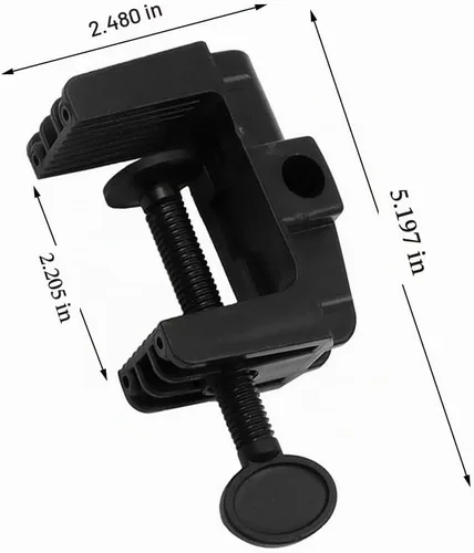Vista 2 de 2 piezas de abrazadera de escritorio soporte de montaje de luz de trabajo de plástico resistente abrazadera de montaje de mesa para lámpara