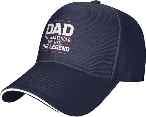 Vista 16 de Dad The Bartender The Myth Thelegend Baseball Cap for Men Women Adjustable Funny Dad Hat Black