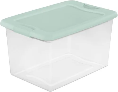Vista 12 de Sterilite Programa de Color Paquete de 6, Contenedores de Almacenamiento Grandes de Plástico Transparente con Tapas, 64 Cuartos, Azul - Cajas