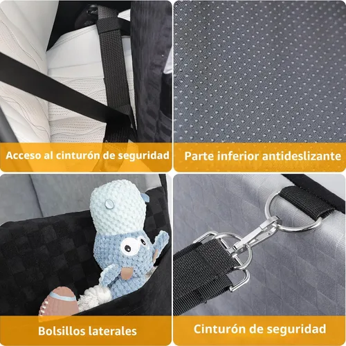 Vista 7 de PETICON Asiento de coche impermeable para perros pequeños y medianos Gris