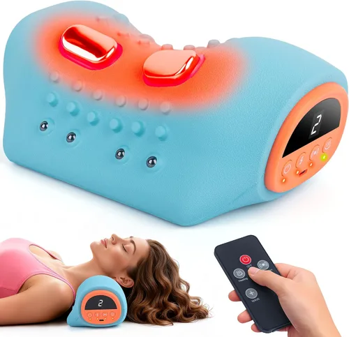Vista 8 de Masajeador de cuello 2026 mejorado 3 en 1 masaje portátil con calor y vibración y estirador para aliviar el dolor de tejido profundo, dispositivo
