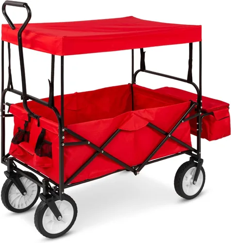 Vista 8 de Best Choice Products Vagón Utilitario Plegable Colapsible para Exteriores con Toldo, Carrito de Jardín para Playa, Pícnic, Campamento, Fiestas