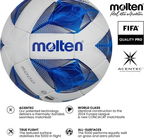 Vista 2 de Molten UEFA Europa League 2022/23 Offizieller 5000 Replica Fuball wei/Orange