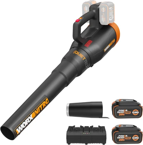 Vista 13 de WORX WP925 - Combo de recortadora de hilo y soplador de hojas, 15 pulgadas y 40 V con eje de fibra de carbono, soplador eléctrico silencioso de 530