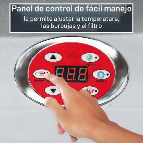 Vista 4 de ALEKO Tina inflable de hidromasaje con calentador de 1200W y 130 chorros con burbujas - Tina de hidromasaje portátil con controles digitales, bomba
