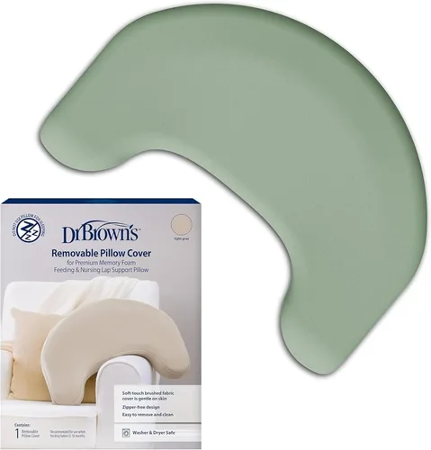 Vista 13 de Dr. Brown's Funda de almohada con soporte para regazo de lactancia y alimentación con biberón, tela cepillada suave, beige suave