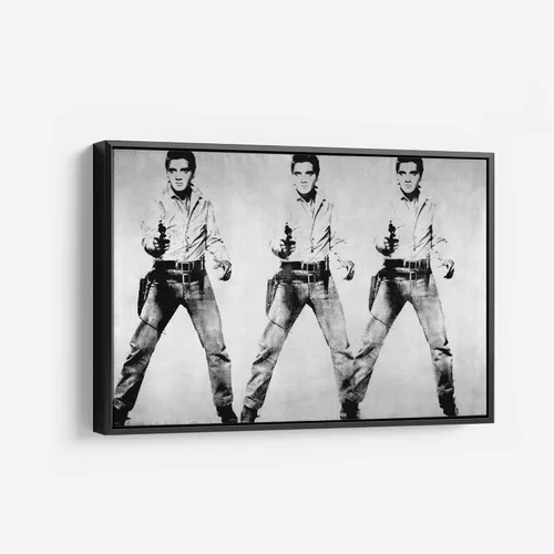 Vista 5 de Elvis Presley Andy Warhol - Lienzo decorativo para pared, hecho a mano, varios tamaños (3 piezas, mediano)