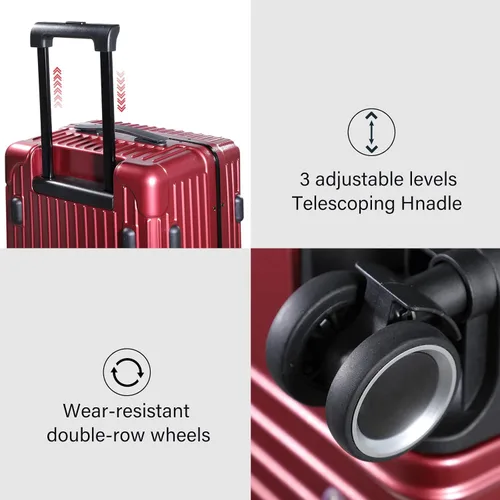 Vista 7 de S Unite Star 20 Inch Carry On Luggage with Front Laptop Pocket, Lightweight Hardshell ABS+PC+Aluminum Frame Suitcase with TSA Lock, 360 Spinner