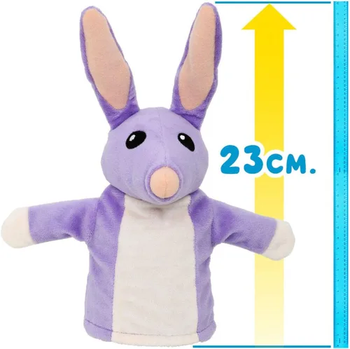Vista 2 de Bluey Marioneta Bilby de mano de peluche, 8-9 pulgadas, suave, hecha para manos pequeñas, títeres de peluche para niños a partir de 3 años