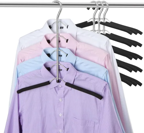 Vista 8 de DOIOWN Perchas de acero inoxidable para colgar camisas, perchas para colgar blusas, para árboles, perchas para ropa, perchas antideslizantes