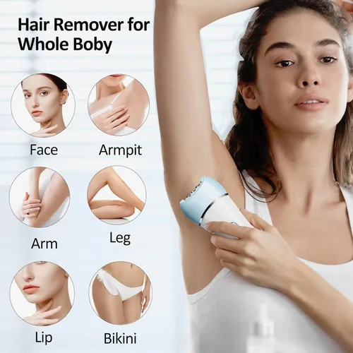 Vista 6 de Depiladora para mujeres, depiladora 6 en 1, afeitadora, maquinilla de afeitar, cepillo facial, masaje facial y exfoliante corporal, depilación