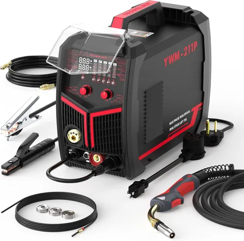Vista 8 de YESWELDER 200Amp Soldador de Aluminio MIG YWM-200, Máquina de Soldadura MIG Multi Proceso TIG Lift Stick Flux Cord de 110/220V de Doble Voltaje