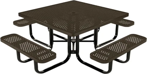 Vista 16 de COATEDOUTDOORFURNITURE Mesa de picnic cuadrada de 46 pulgadas, expandida, color negro