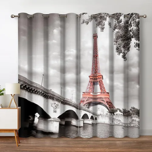 Vista 32 de Jekeno Cortinas opacas con palmeras oceánicas, playa, cielo, sol, decoración de paisaje marino para dormitorio, sala de estar, cortinas de ventana
