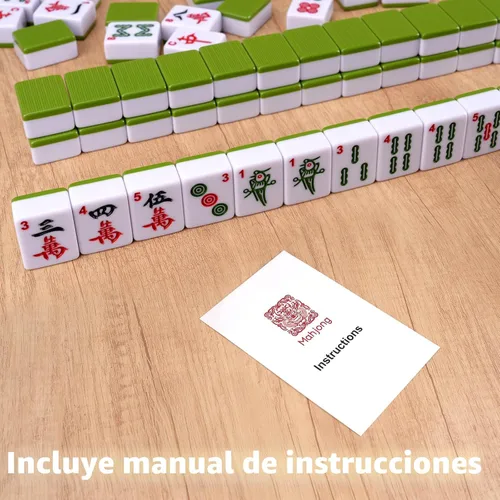Vista 6 de Pycoal 146PCS Mahjong chino tradicional sistema, 1.4 '' melamina Mahjong Verde