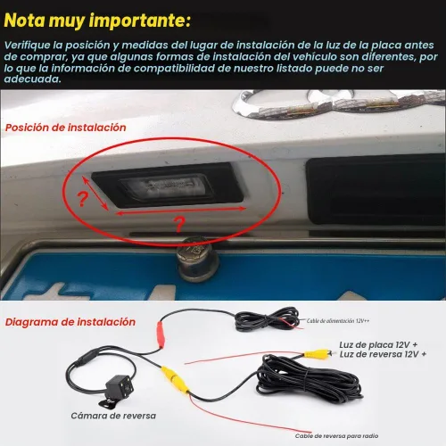 Vista 6 de Cámara de respaldo a prueba de agua Color Cámara de visión trasera del coche 170 grados ángulo de visión placa con visión nocturna para Honda Jazz