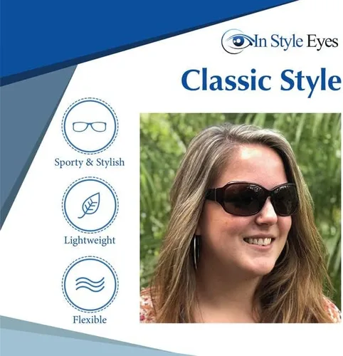 Vista 5 de In Style Eyes Later Gator - Lentes de sol bifocales de lectura - Diseño italiano - Borde completo, marco deportivo de gran tamaño - no polarizado