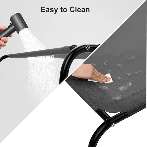 Vista 7 de Cama elevada refrescante para perros con protectores de piso antideslizantes y malla transpirable, hamaca cuna elevada para interiores y exteriores