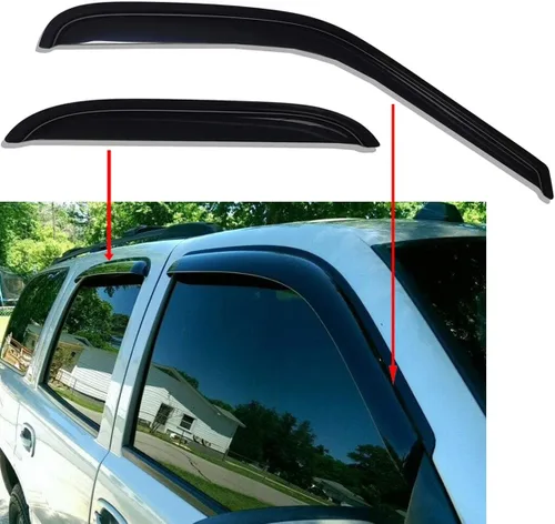 Vista 5 de Lightronic Visera de ventana con cinta adhesiva extra duradera, compatible con Chevrolet Tahoe 2000-2006 y GMC Yukon, Yukon Denali 2001-2006