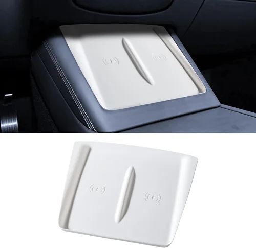 Vista 10 de Tinlucys Alfombrilla de carga inalámbrica para consola central diseñada para Tesla Model 3/Y 2021-2024, accesorios interiores de consola central