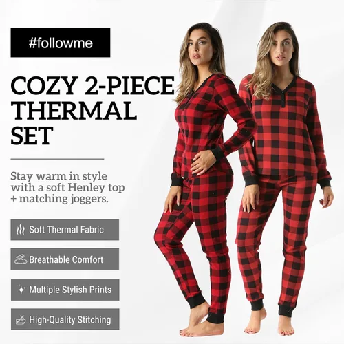 Vista 4 de #followme Conjunto de ropa interior térmica de capa base de 2 piezas para mujer