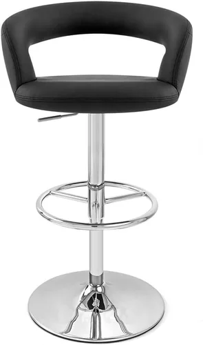 Vista 5 de Zuri Muebles Monza Taburete giratorio sin brazos de altura ajustable negro