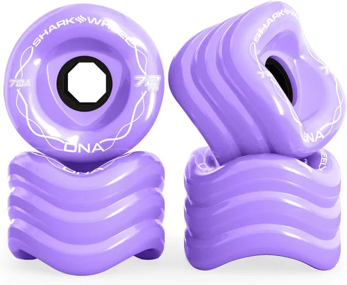 Vista 17 de Ruedas Shark Wheel de 72 mm para longboard de crucero, fórmula DNA, juego de 4 ruedas