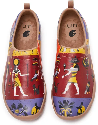 Vista 29 de UIN Zapatos de viaje para caminar para hombre, sin cordones, de lona, informales, ligeros, cómodos y modernos, diseño de perritos felices Ahhhhh