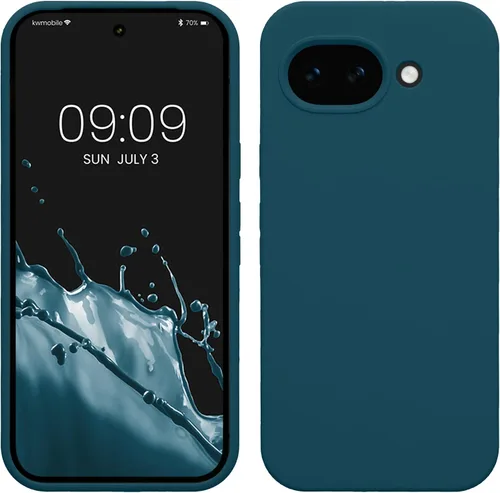 Vista 108 de kwmobile Funda Compatible con Google Pixel 6 Pro - Funda de teléfono de silicona TPU con acabado suave - Azul Arrecife