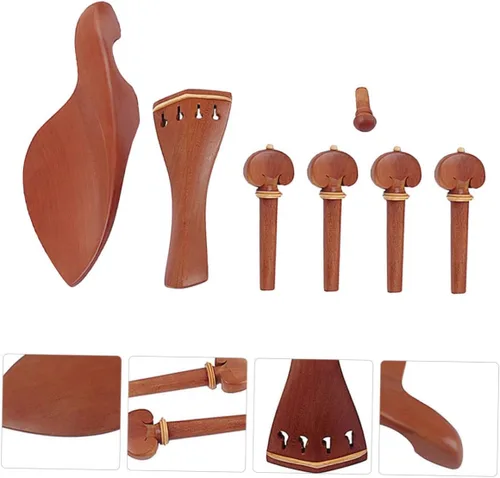 Vista 4 de SUPVOX 7 unids/set Violín Accesorios Un Accesorios Violín Go-partes Violín Tailpiece Violín Componentes Profesional Violín Tailpiece Madera Marrón