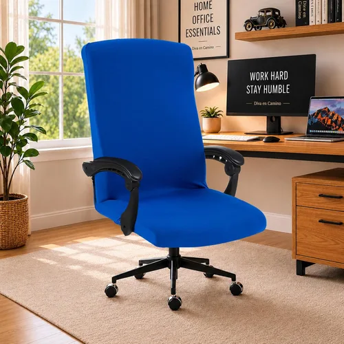 Vista 27 de Fundas elásticas resistentes al agua para sillas de computadora - Protectores lavables para respaldo giratorio y asiento para mascotas - Negro