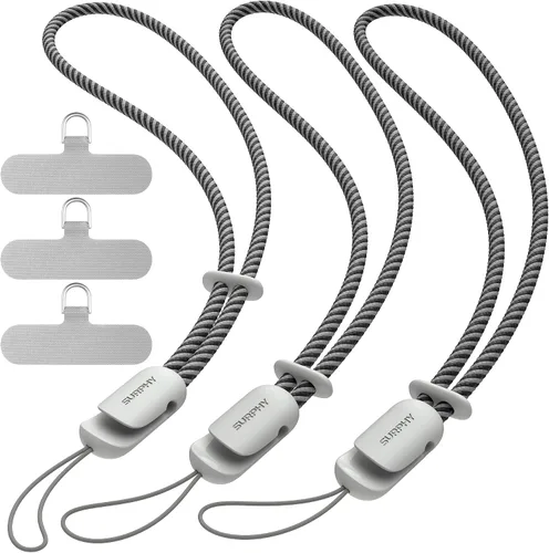 Vista 23 de SURPHY Paquete de 3 correas de muñeca para teléfono con lengüeta de sujeción para teléfono celular, correa para teléfono celular, correa para A