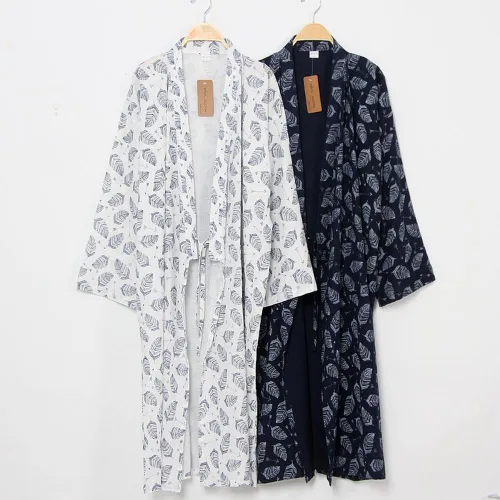Vista 3 de FANCY PUMPKIN Yukata - Bata tipo kimono para hombre Khan Vaporizado Ropa Pijama