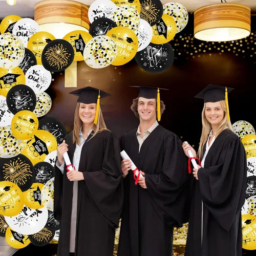 Vista 4 de 60 globos de graduación 2025, globos de látex para fiesta de graduación de 12 pulgadas, globos de graduación de clase de 2025, decoraciones
