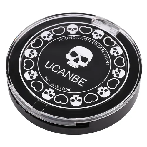Vista 8 de UCANBE Base de maquillaje facial y corporal en crema negra, pintura de grasa profesional no tóxica, paleta de pintura facial para Halloween