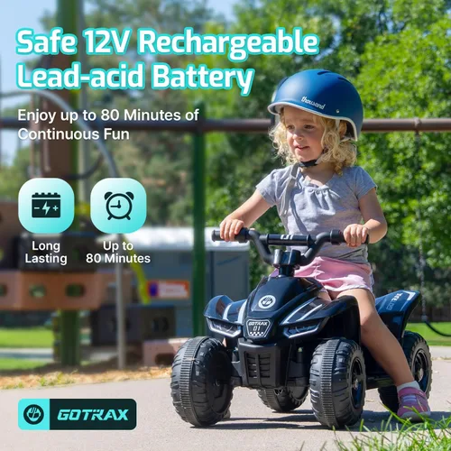 Vista 4 de Gotrax Juguete de paseo para niños pequeños 1.5-4, batería de 12 V para 80 Negro