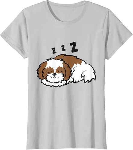 Vista 15 de Camiseta Tired Shih Tzu Dog Cute Sleeping Shih Tzu, Blanco
