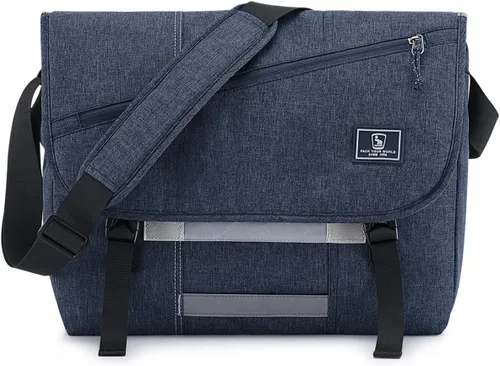 Vista 17 de OIWAS Bolsa tipo mensajero para hombre, 14 pulgadas, bolsa cruzada para computadora portátil, bolsa de hombro, bolsa de hombro para universidad