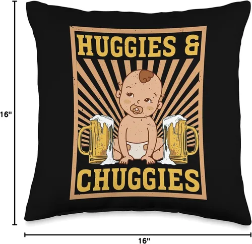 Vista 4 de Huggies n Chuggies Huggies & Chuggies - Almohada de 16 x 16 pulgadas, multicolor
