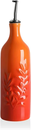Vista 12 de Sweejar Botella dispensadora de aceite de oliva de cerámica de 20 onzas de alivio opaco que protege para reducir la oxidación, adecuada para Beige
