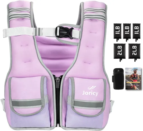 Vista 9 de Chaleco con peso ajustable para mujer, 5-12 libras, 9-16 libras, 17-24 libras, 23-30 libras, chaleco de peso con rayas reflectantes, chaleco