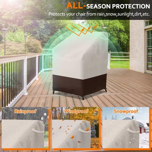 Vista 7 de STARTWO Fundas apilables para sillas de patio, resistentes e impermeables, para muebles de exterior, se adapta a 4-6 sillas de comedor apilables, 36