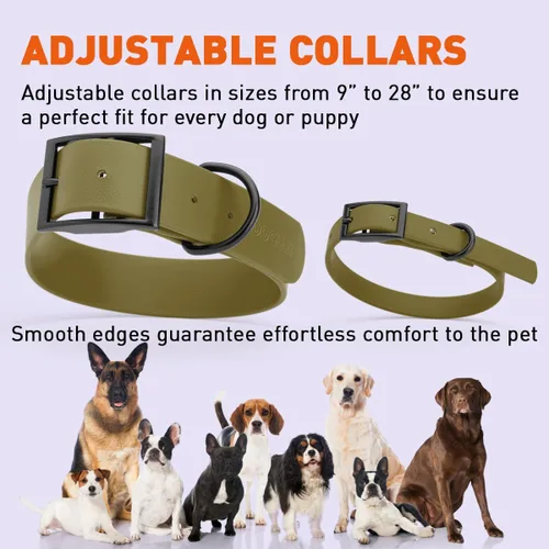 Vista 136 de Dogline Biothane - Collar impermeable para perro con hebilla de liberación rápida, resistente cincha de nailon recubierta con resistente y a prueba