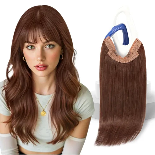 Vista 32 de Sunny - Extensiones de cabello humano real, con cable/hilo y clips ajustables, aplicación invisible, 2.82 onzas, 12 pulgadas, color rubio cenizo