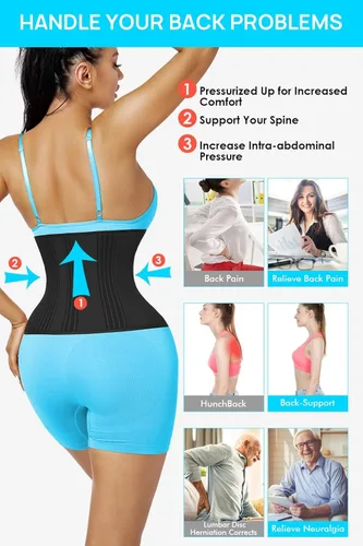 Vista 5 de Entrenador de cintura de torso corto para mujer, grasa del vientre inferior, corsé de entrenamiento Fajas Colombianas