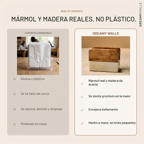 Vista 7 de Servilletero de mármol de 5.5 pulgadas para mesa de comedor y encimera de cocina Moderno y vertical, dispensador y soporte de servilletas
