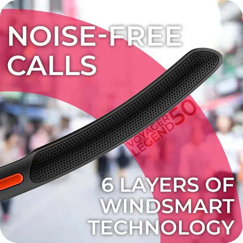 Vista 7 de Poly Voyager Legend 50-M - Auriculares Bluetooth, funda de carga, cancelación de ruido alimentada por IA, tecnología WindSmart de 4 micrófonos